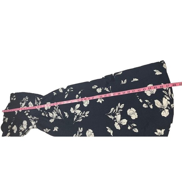 Shein Curve Women's Plus Size 1X Faux Wrap Midi Dress V Neck Navy Blue  Floral - Picture 5 of 5